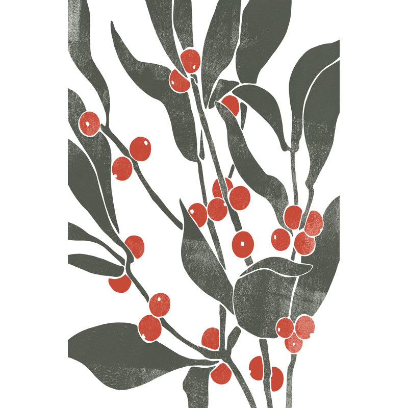 Colourblock Berry Branch II by Emma Scarvey - Painting, 122 cm H x 81 cm W, Wrapped Canvas