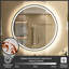 Miroir de salle de bain rond arrondi à DEL à intensité variable avec miroir de salle de bain à réglage de 3 couleurs et miroir de salle de bain rétro-éclairé avec verre trempé-105502955-105502961
