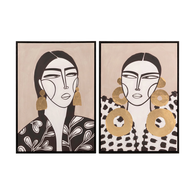 ABSTRACT SET 2 CANVAS - 2 Piece Floater Frame Painting Set on Canvas