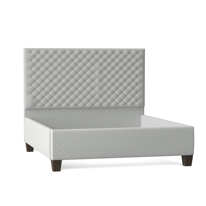 Leigh Upholstered Bed, Queen, Gigi Robins Egg, Brown Mahogany