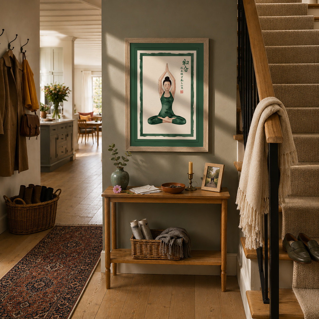 Yoga Meditation Pose Modern - Framed Print