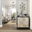 Décoration murale noire en métal à motif floral 3D avec ornements en cristal, 40 po x 19 po x 1 po