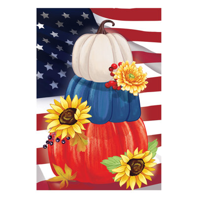 American Pumpkin Stack Garden Flag