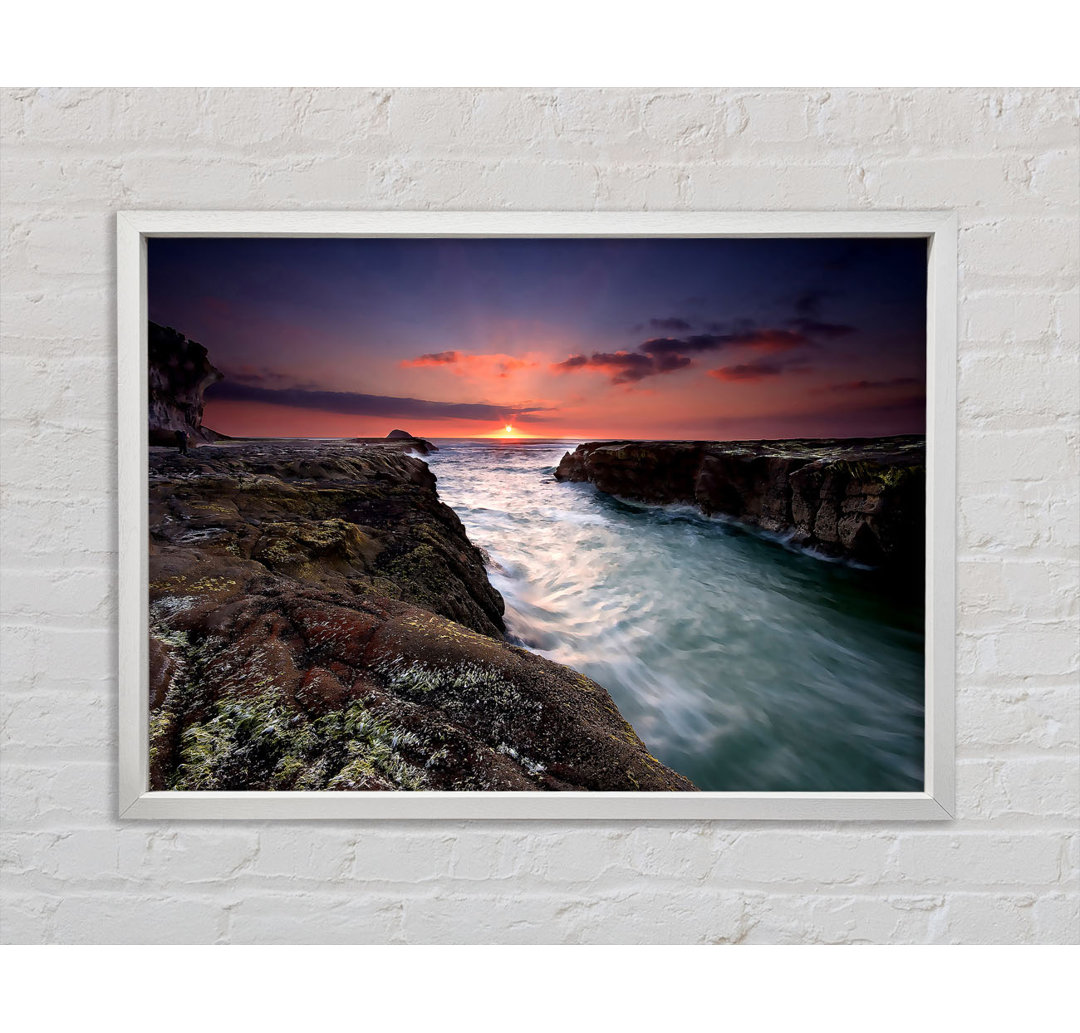 Sonnenuntergang am Muriwai Strand - Einzelbildrahmen Kunstdrucke auf Leinwand