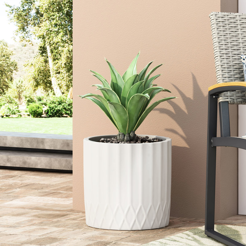 Jardinière antique blanche - panier de jardin en oxyde de magnésium pour plantes, 13,08 po Profondeur, largeur, hauteur, 9,32 lb
