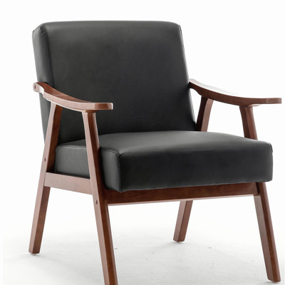 Mid-Century Modern Chair, Living Room Chair with Solid Wood Frame, Accent Chair Extra-Thick Backrest, Wingback Chair for Bedroom, Reading Room, Living Room, Lounge Chair Indoor