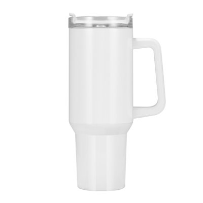 Gobelets de sublimation, gobelets de 40 oz en vrac avec poignée, gobelets de sublimation en acier inoxydable avec couvercles et pailles, gobelet à double paroi isolé pour une personnalisation personnalisée