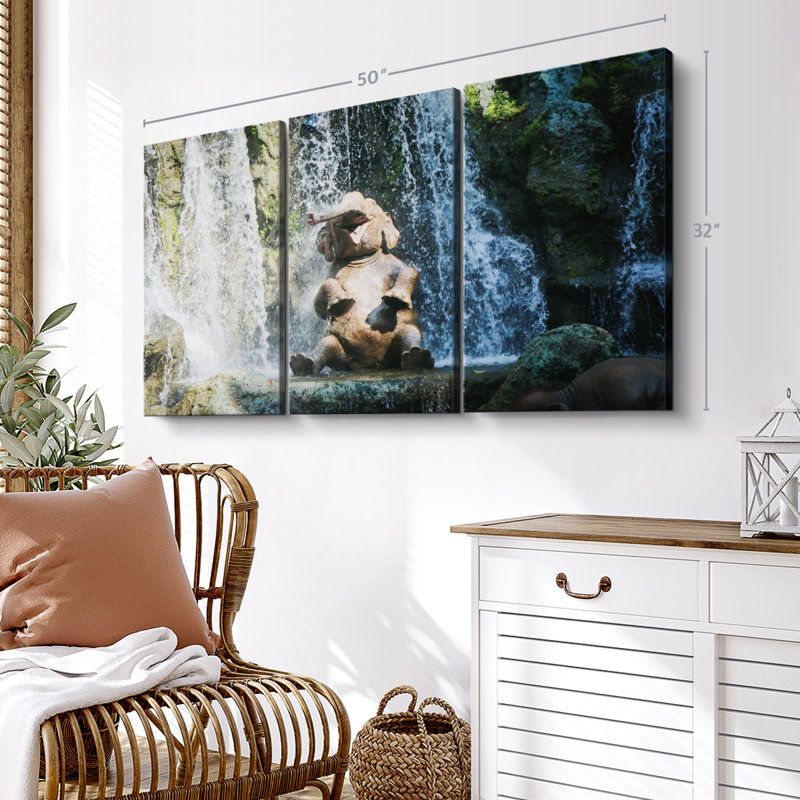 " Elephant Bath Time " on, 32" H x 50" W