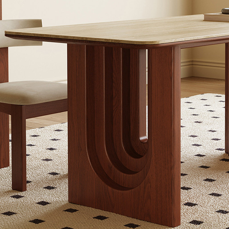 Ensemble de table de salle à manger de style médiéval durable., H 29,53 po x L 62,99 po x l 31,5 po