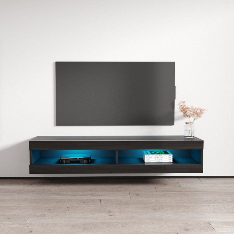 Fly Modular Floating TV Stand for TVs up to 70", Black