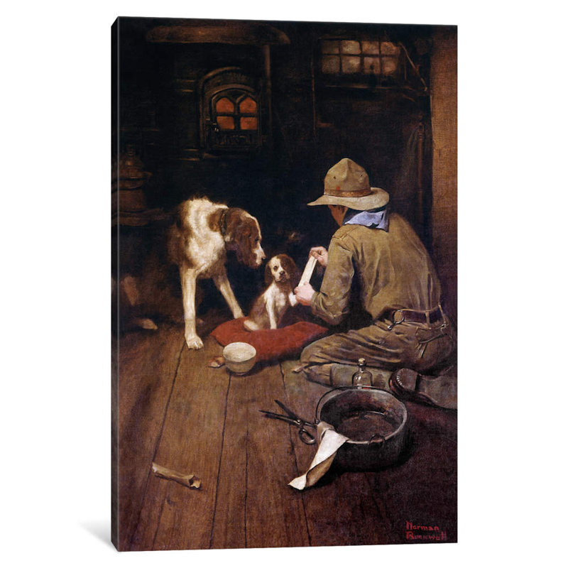 «A Scout is Kind», reproduction sur toile tendue, Toile avec cadre noir, H 26 po x l 18 po x P 1,5 po, Pas de tapis