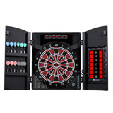 New Haven Electronic Dartboard Cabinet with Digital X/O Cricket Scorekeeping and Soft Tip Darts