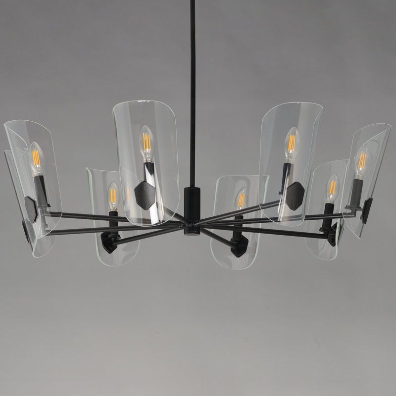 Lustre sphérique spoutnik à 8 lumières Maiki, Noir