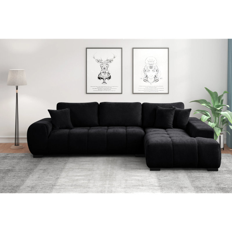 Canapé modulaire Manhattan, Tissu noir