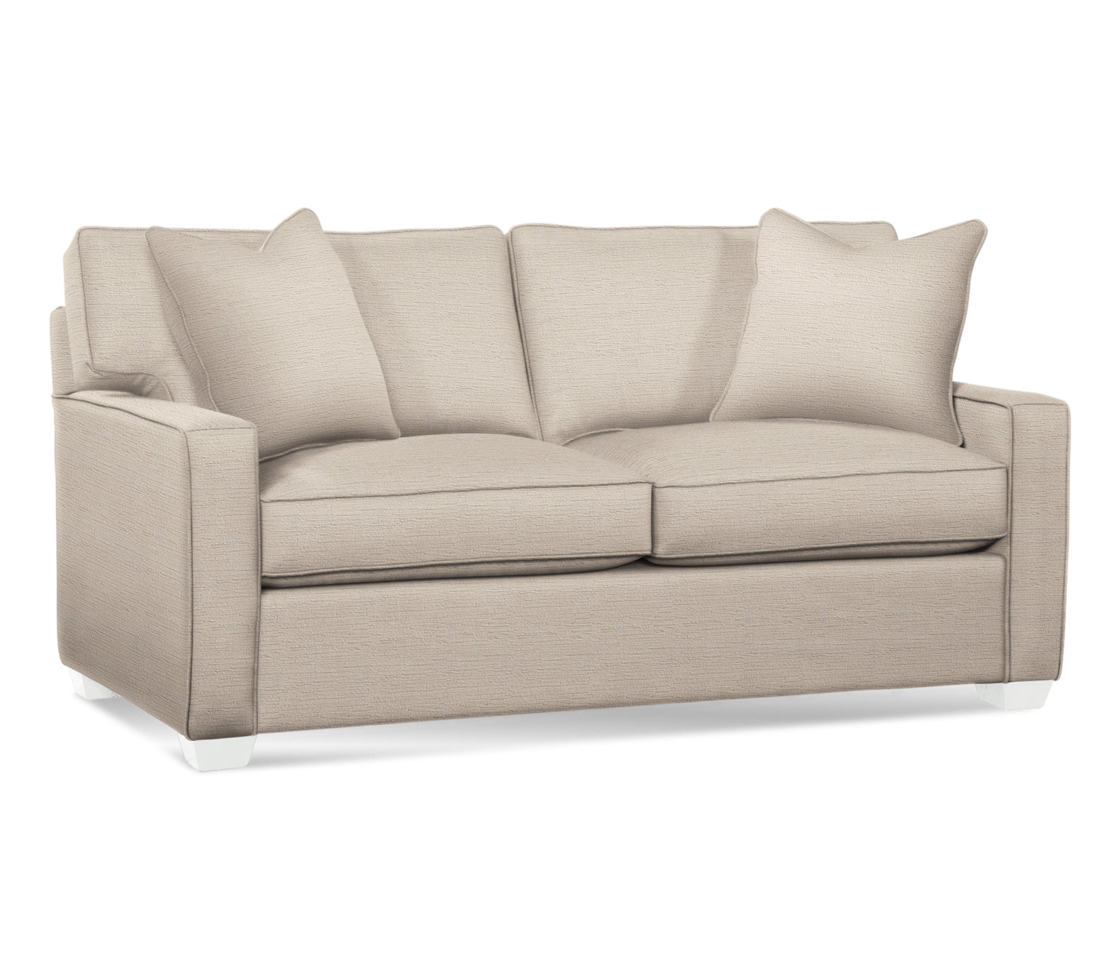 Gramercy Park 74'' Upholstered Sofa, Taupe Plaid; 0126-73, Frost White