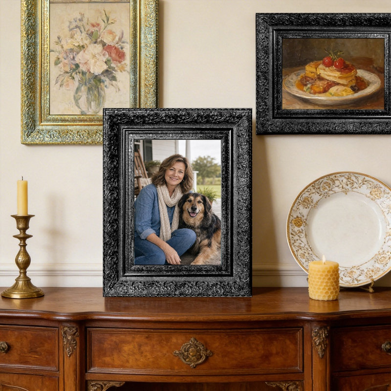 Cadre photo décoratif 5 pièces x 7 po 1PC noir