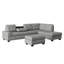 Repose-pieds capitonné en microfibre gris avec rangement capitonné Modern Living Furniture 1 pièce