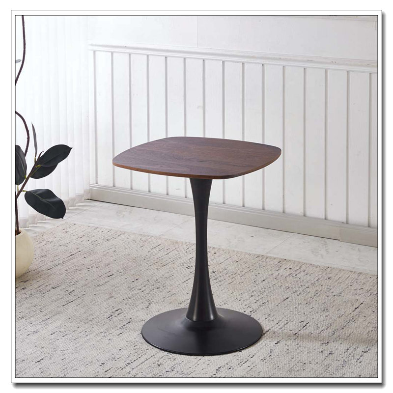 Table à manger 23,62 pouces, H 28,93 po x L 23,62 po x l 23,62 po, Noyer foncé/noir