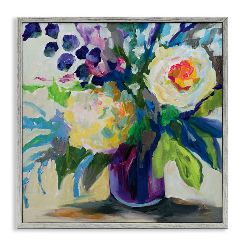 Améthyste, bouquet de fleurs, estampe numérique, conception de Jeanette Vertentes, H 12 po x l 12 po
