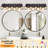Vintage Walnet Wood Metal Structure Vanity Light with Black Mesh Shades-122257432
