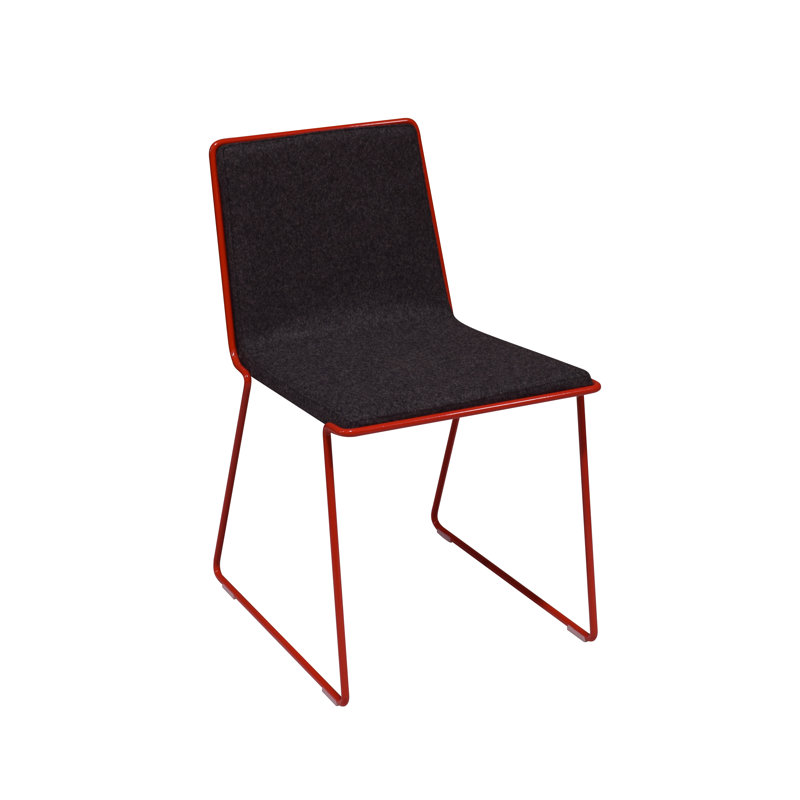 Chaise de salle à manger rembourrée Noelani, Gris foncé / Rouge