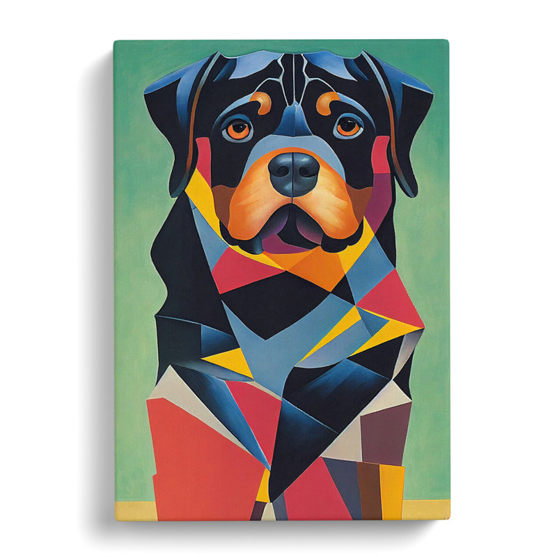 Rottweiler Cubism Vol.1 - Wrapped Canvas, 76cm H x 50cm W x 3cm D