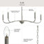 Lustre 5 lumières en nickel brossé Ilia-127380304