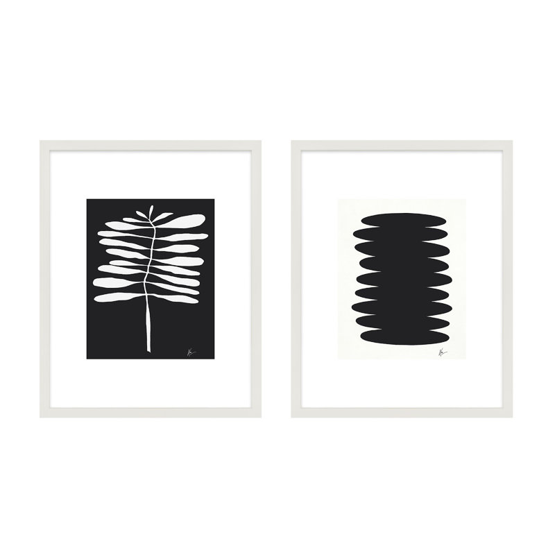 Flora 5&6 Print by Lee Lessem, White Framed, 25" H x 40" W x 1.25" D