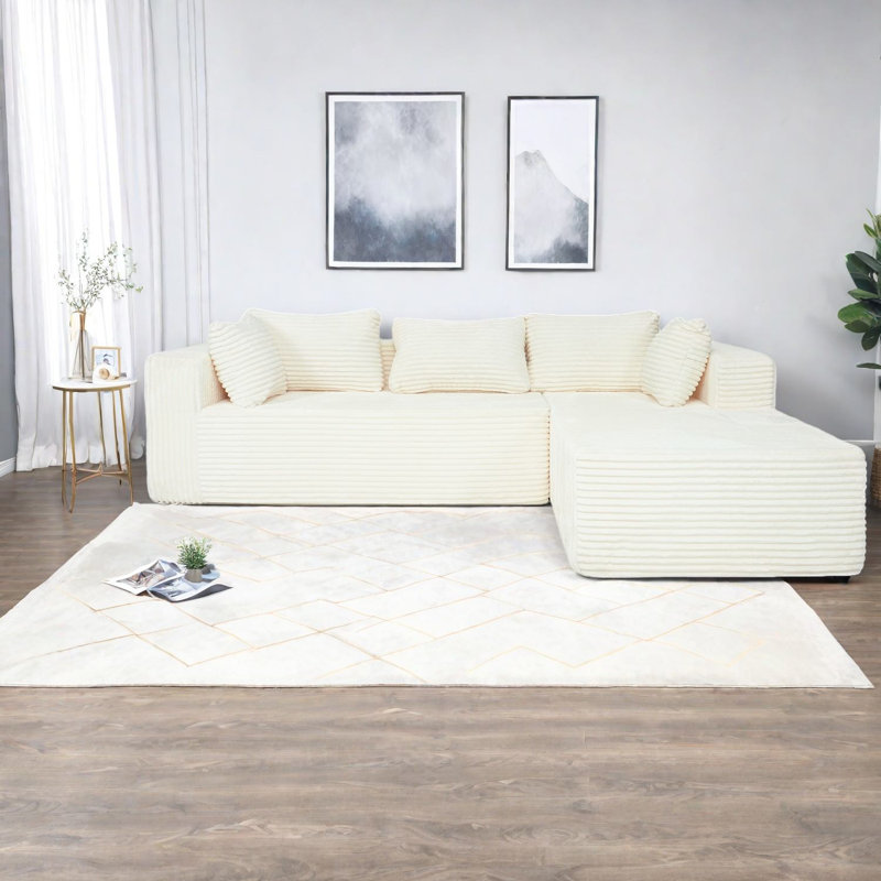 Canapé modulaire en velours côtelé 100 pouces