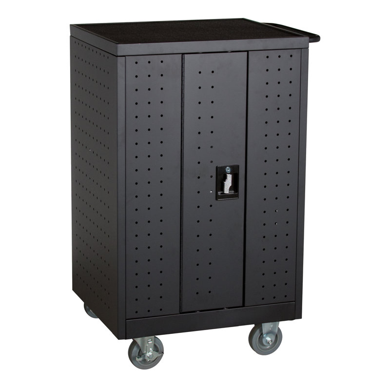 Structure Series 39.75'' H x 23.6'' W Laptop/Tablet Storage Cart with Wheels, Assembled