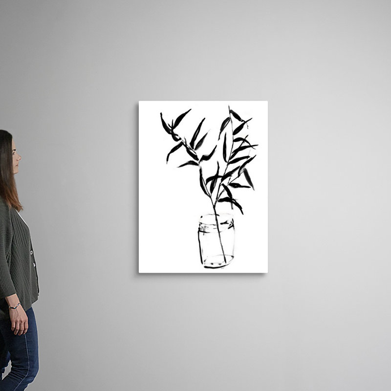 Art mural sur toile Sumi-E Bamboo II, Toile tendue, H 40 po x l 30 po x P 1,25 po