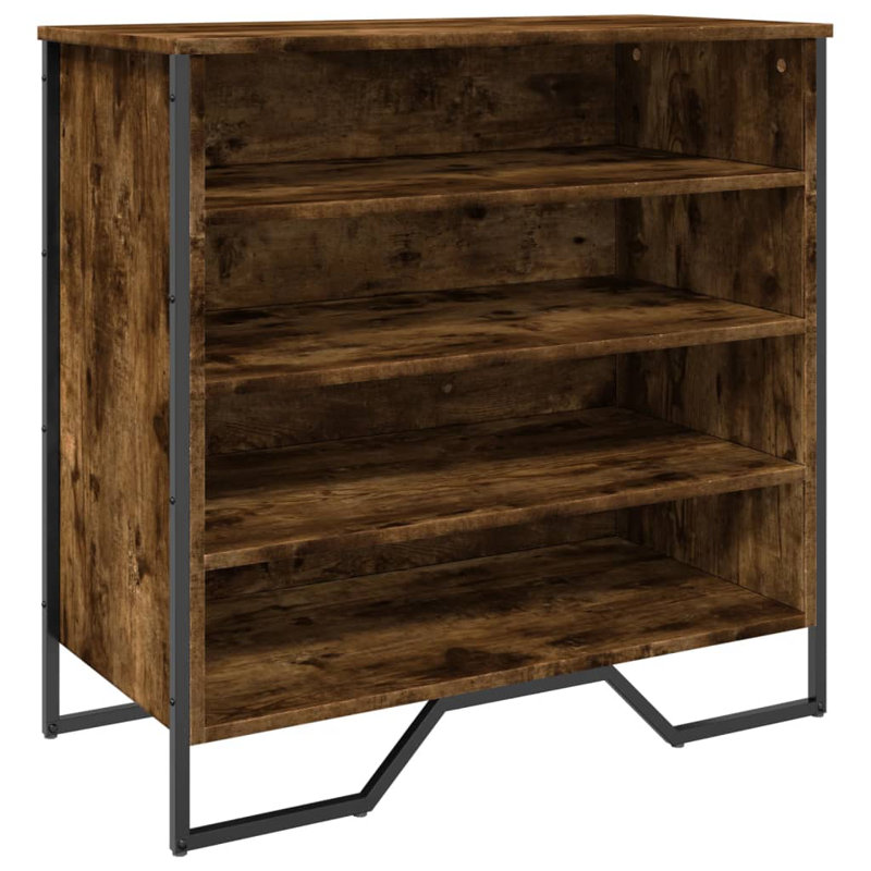 12 Pair Shoe Storage Cabinet, Smoked Oak