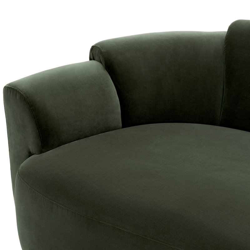Sofa Marbella Torrin Green Velvet, 28.74" H x 91.34" W x 42.91" D