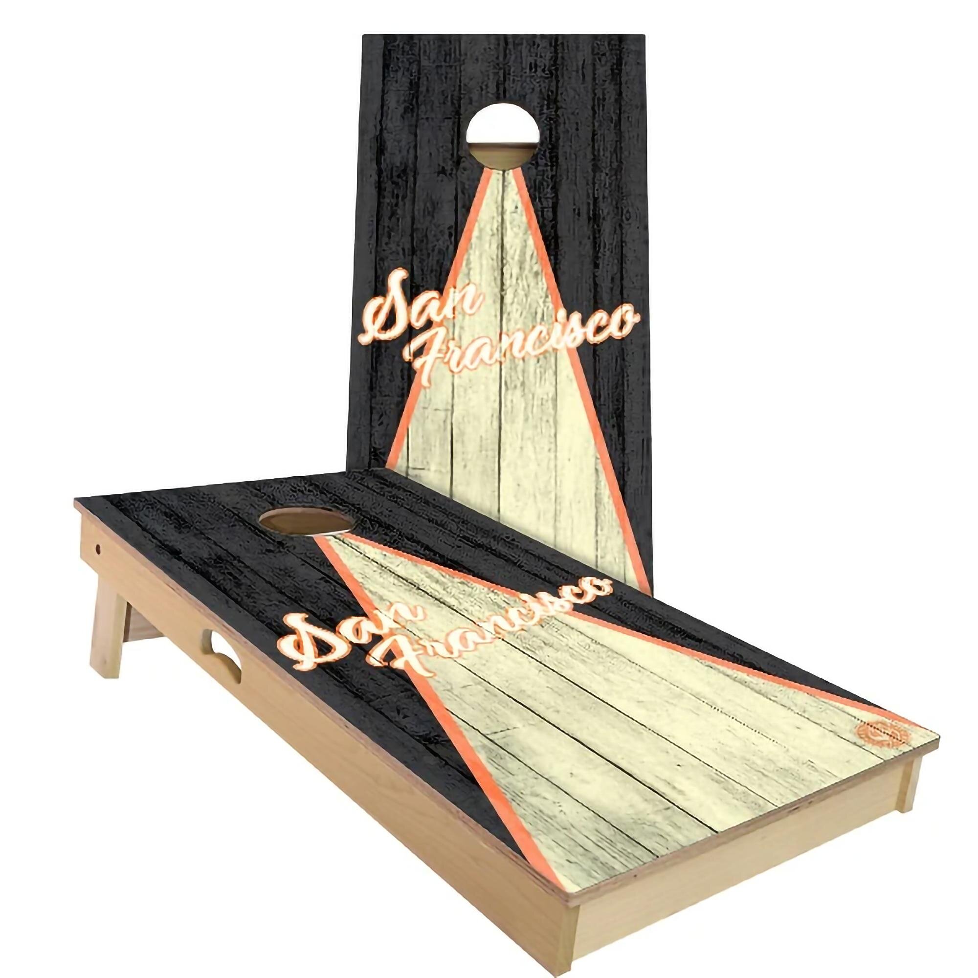 Slick Woody's Backyard Milwaukee Triangle Baseball Cornhole Board Set in Blue