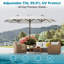 Parasol de patio à double face 15 pi x 9 pi avec base pour piscine de jardin-485661239