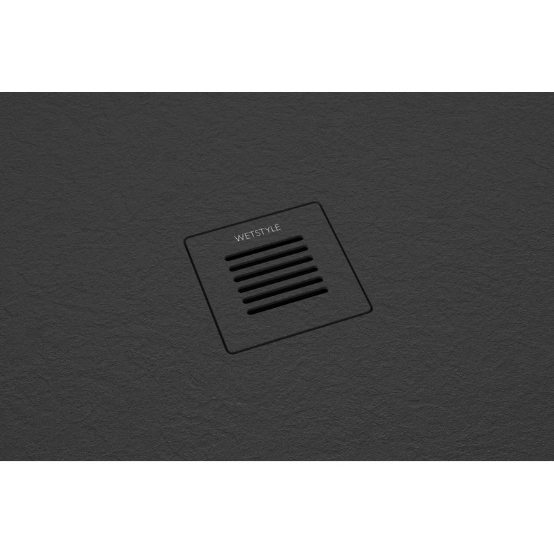 Feel 72'' W 42'' D Rectangular Shower Base, Slate Black