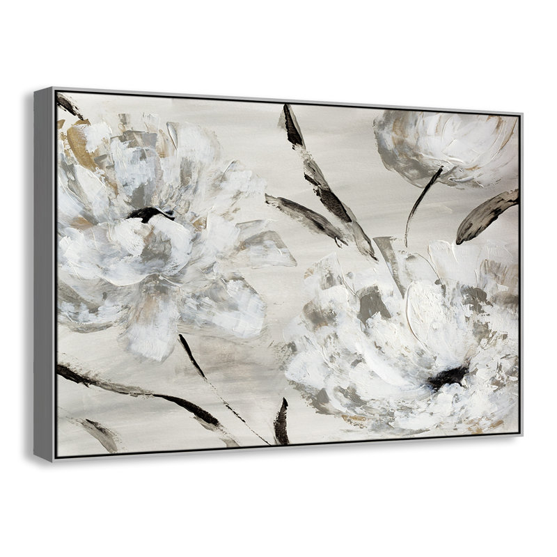 «Misty Morning Blooms», impression sur toile par Katrina Craven, H 41,5 po x l 61,5 po x P 2 po, Argent