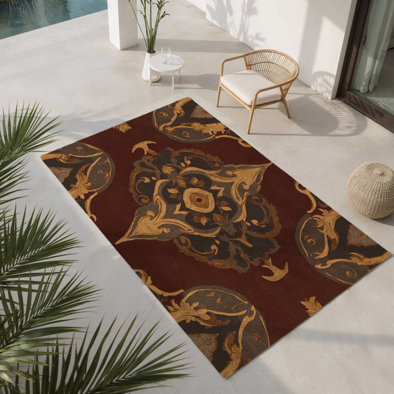 Tapis d'intérieur et d'extérieur Fable Flourish, Rectangulaire 8 pi x 10 pi