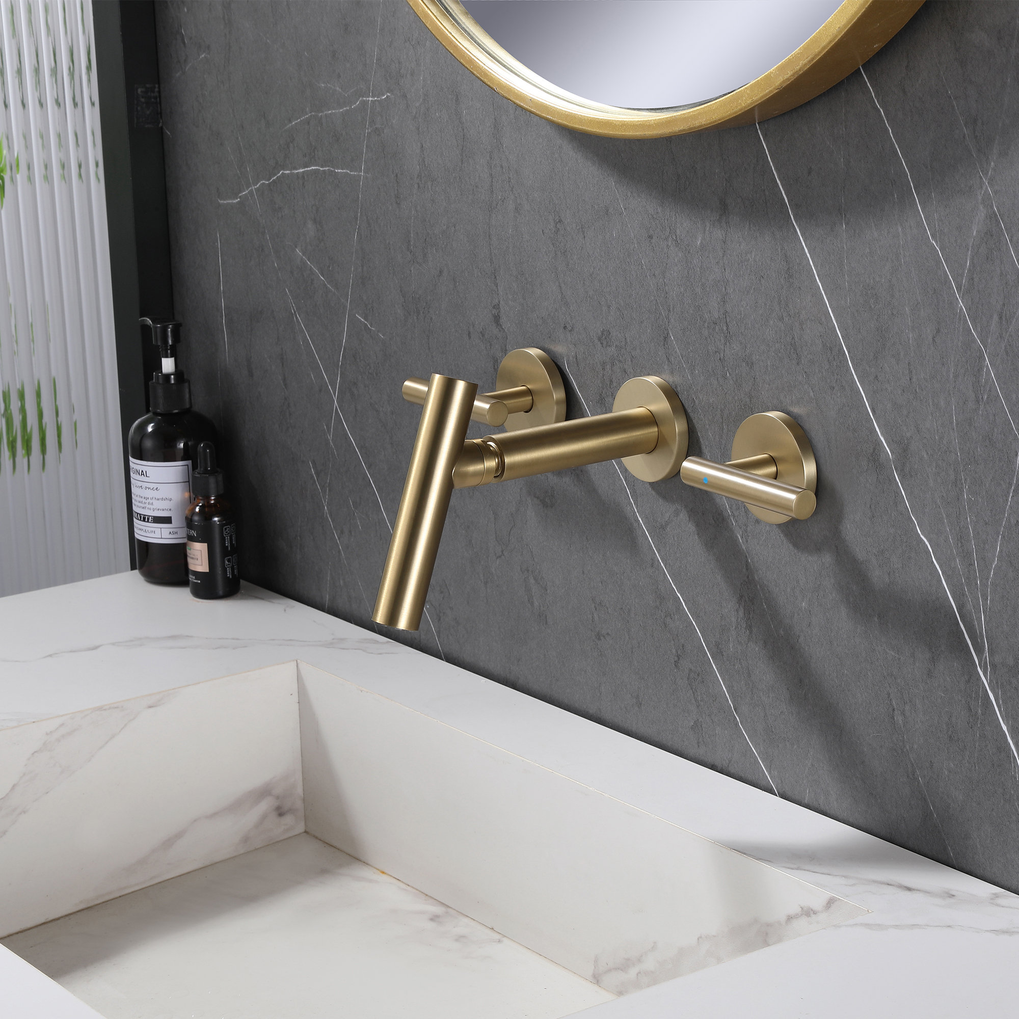 HMEGAO Wall Mounted Faucet Bathroom Faucet | Wayfair