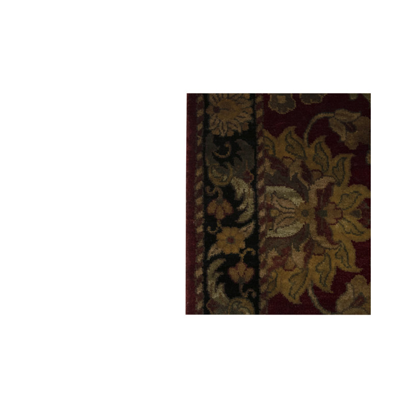 Tapis rouge foncé et vert noué à la main de haute qualité Windsom