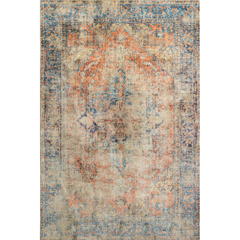 Tapis décoratif coloré en polyester tissé à la machine, Rectangle 2 pi 8 po x 5 pi