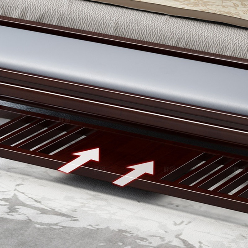 Banc de rangement pour chaussures en bois massif 9 paires