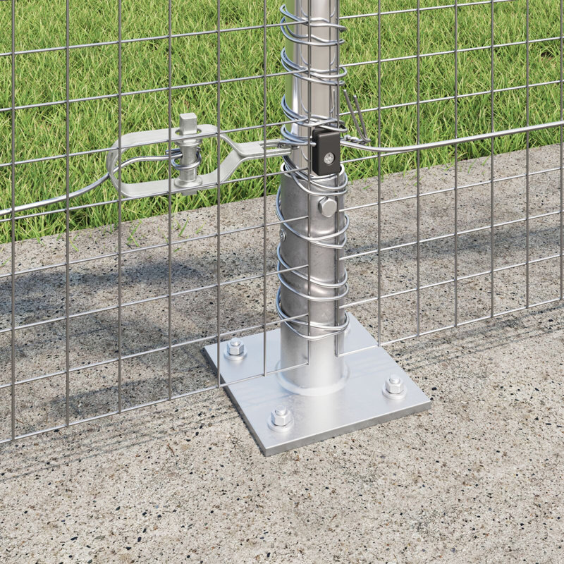  Welded Wire Fence With 13 Flanged Posts 0.8X50 M Galvanised Steel