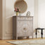 Armoire décorative sculptée à la main, armoire de rangement en bois avec tiroir et portes