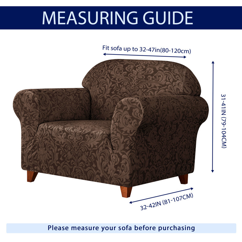 Box Cushion Armchair Slipcover, Brown