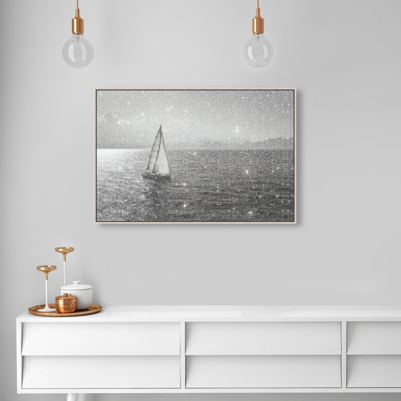 Edge Of Silence Print by Oliver Gal, 11"H x 16"W, Silver Floater Frame