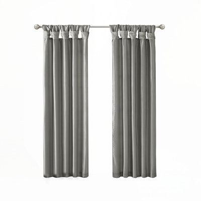 Twist Tab Lined Window Curtain Panel in Charcoal, 50x84, Enhances Privacy and Adds Sophistication to Any Room