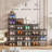 Upgraded Thickened Sturdy Large Shoe Boxes Clear Plastic Stackable 9 Pack Shoe Storage Organizer For Closet/Entryway, Drop Front Shoe Box With Magnetic Door, Shoe Display Case, Fit Up To US Size 14