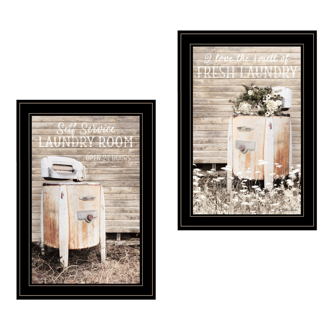 Laundry Room Vignette Framed Wall Art for Living Room, Home Wall Décor by Lori Deiter (Set of 2) August Grove® Frame