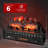30" WiFi Infrared Quartz Electric Fireplace Log with Sound Crackling, Adjustable Flame Colors-2097708427